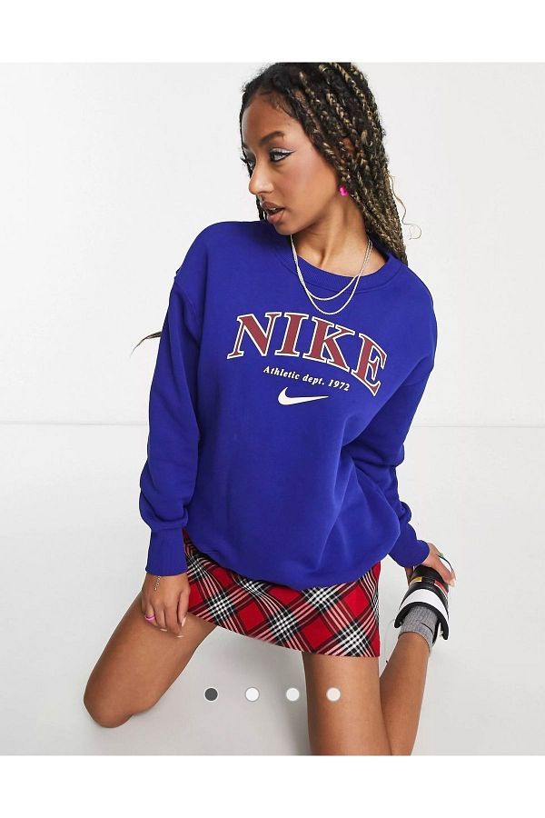 Nike Sports Sweatshirt Purple Oversize Trendyol