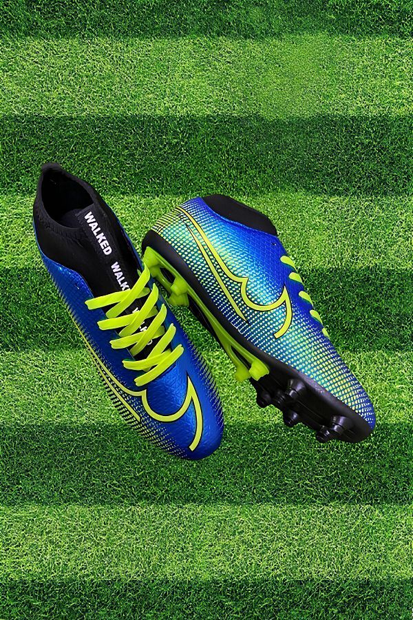 Blue high top cleats top