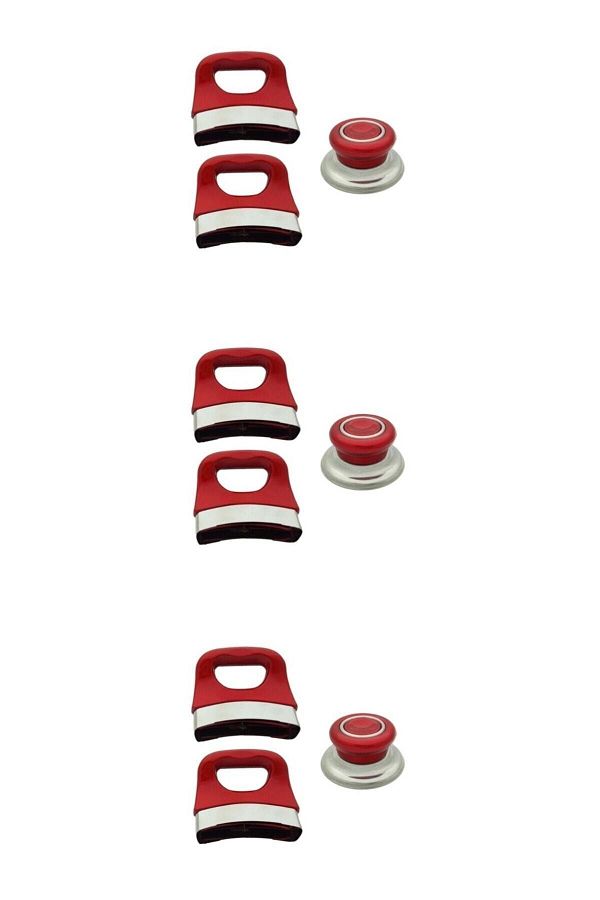 Gökay sürmene-Set of 3 Red Pots and Handles - Pan Handle 1