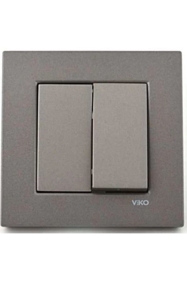 VİKO-Novella Commutator with Double Switch Frame (ANTHRACITE) (SAME-DAY SHIPPING) 1
