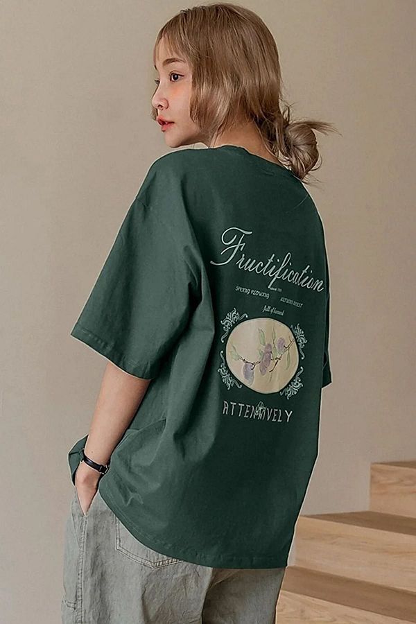 uyguntarz-Unisex fruktifikace zelené tričko s potiskem 1