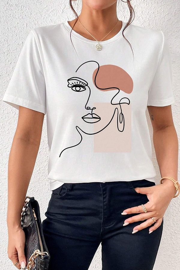 uyguntarz-Unisex Make Up Silhouette nyomtatott design póló 1