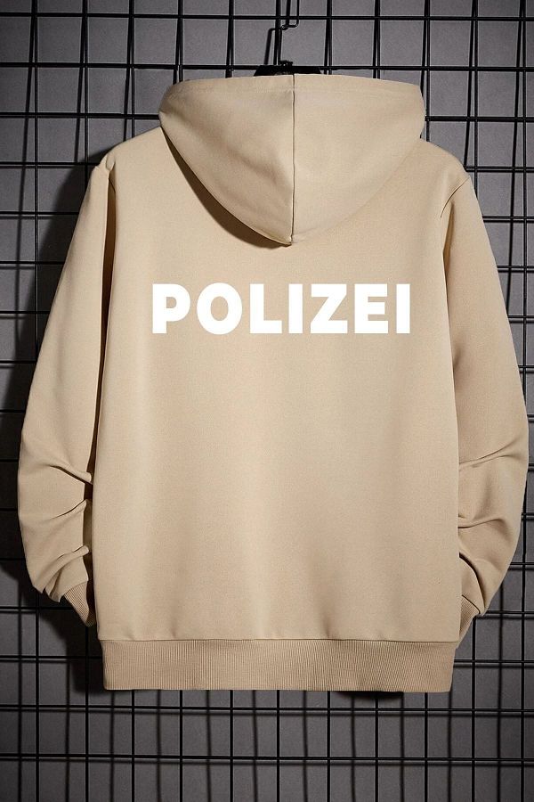 uyguntarz Unisex Polizei Back Printed Sweatshirt Trendyol