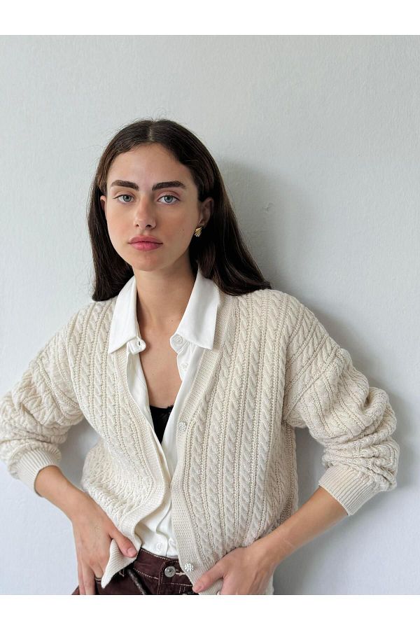 Stone coloured cardigan sales