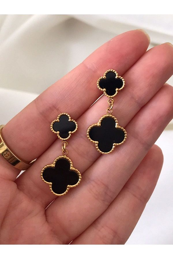 Black van cleef earrings new arrivals