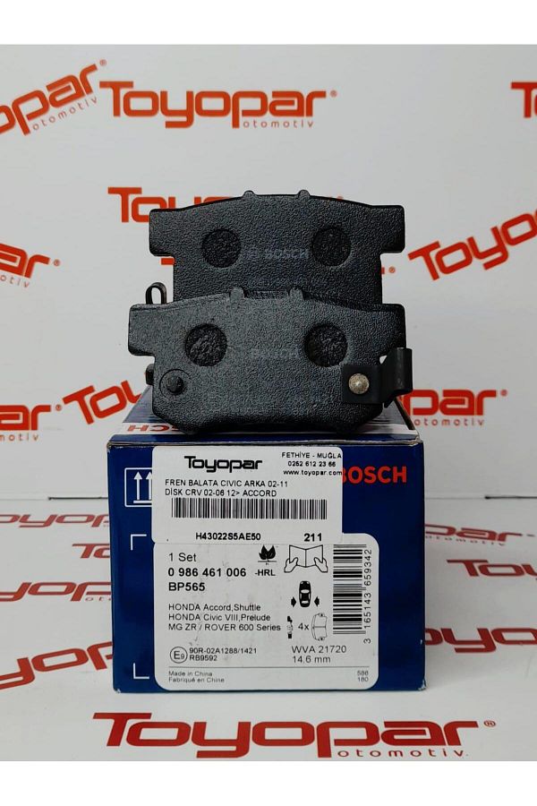 Toyopar-Honda Civic 2001-2015 Rear Brake Pad / Bosch0986461006 1