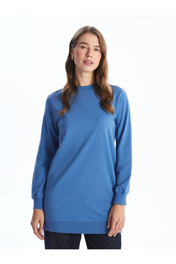 LC Waikiki Lcw Women s Crew Neck Plain Sweatshirt Tunic Trendyol