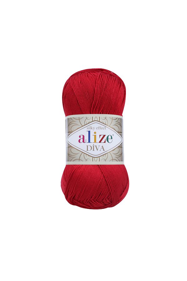 Alize-ديفا خيط مرسيريزد - 106 أحمر - 100 جرام 350 طنًا متريًا (وهي أصغر حجمًا من خيوط الحياكة الصوفية). 1