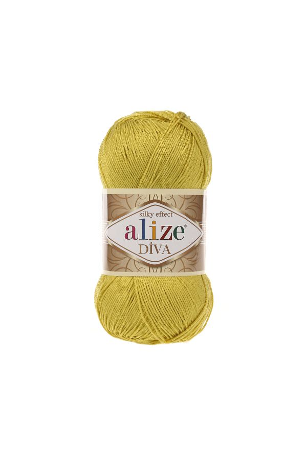 Alize-Diva Mercerized Thread - 109 Lemon - 100 Gr. 350 Mt (IT IS SMALLER IN SIZE THAN WOOL KNITTING YARNS.) 1