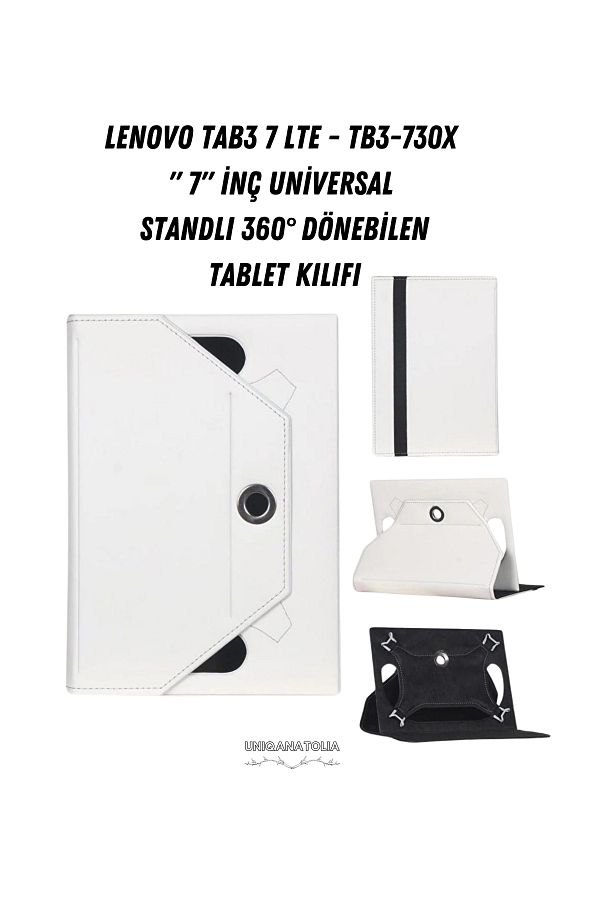 UniqAnatolia-Lenovo Tab3 7 Lte - Tb3-730X - 7" Universal 360 °   Tablet Case with Rotatable Stand 1