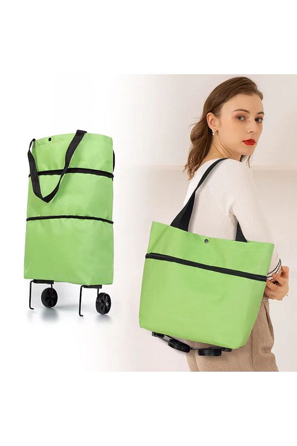 Foldable shopping bag with zipper deals