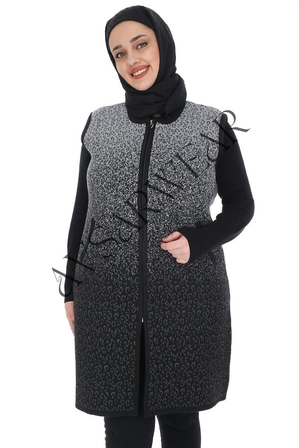 AVSARWEAR-Leopard Patterned Plus Size Mother's Vest with Pockets AVS-1701234419 1