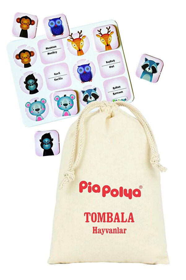 piapolya Tombala Hayvanlar | HAM BEZ KESEDE | 6 Grup | 36 Parça | Mukavva