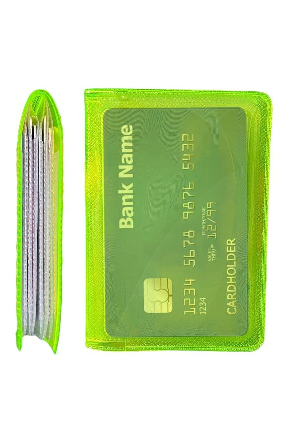 Gempo-Neon Unisex Transparent Wallet Practical Wallet with Card Holder 1