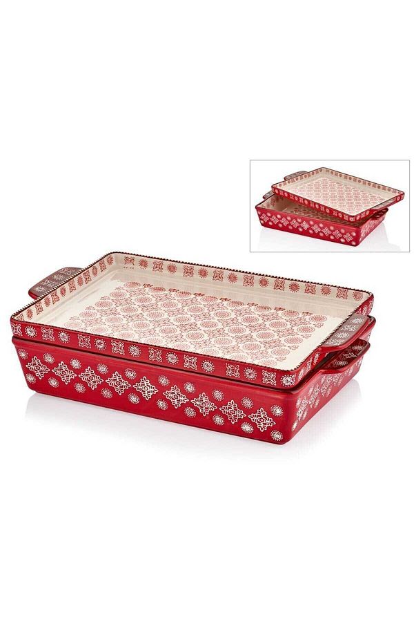 Cemile-Red Lid Serving Oven Container 1sdk-16441-k 1