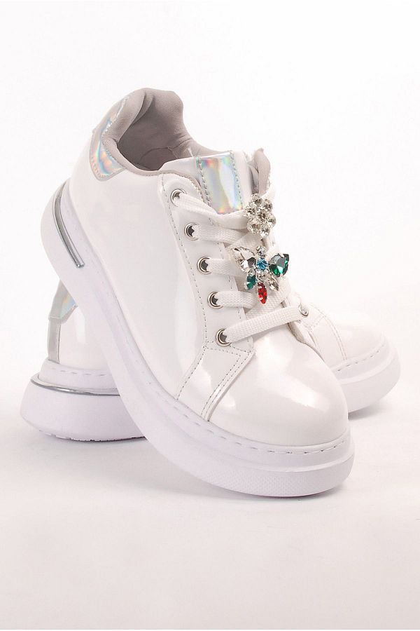Rıdvan Çelik-Girl's - Casual Sneaker Shoes with Buckle, Laces and Zipper 1