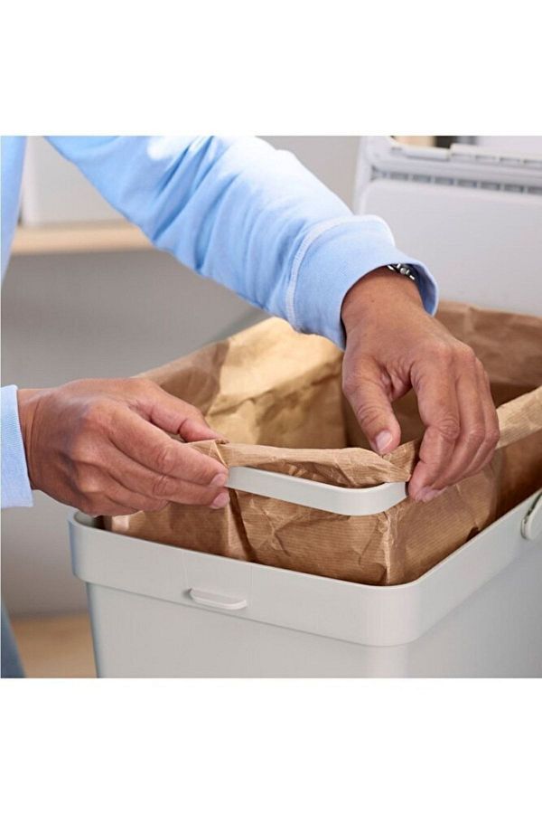IKEA-Hallbar Light Gray Trash Can Waste Separation Box 10 Lt 1