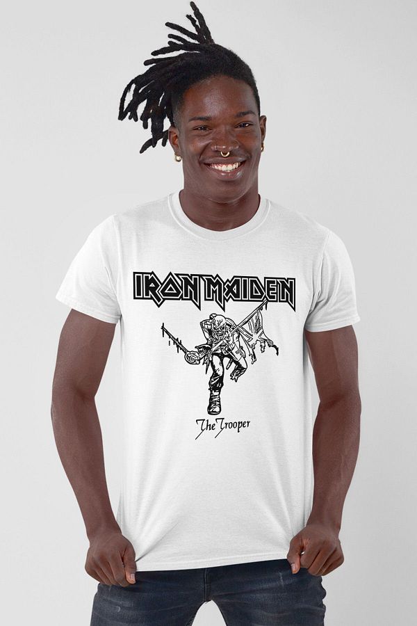 Iron maiden white t shirt outlet