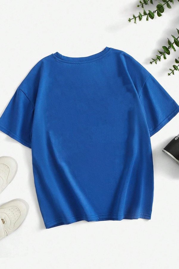 TRENDYOL Herren T-Shirt – Basic, Aus 100% Baumwolle – Lässiges Unisex-Shirt In Blau