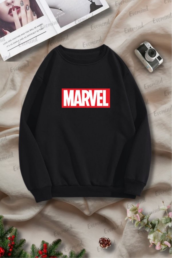 Evomind Unisex Marvel Printed Adult and Kids Crew Neck Sweatshirt