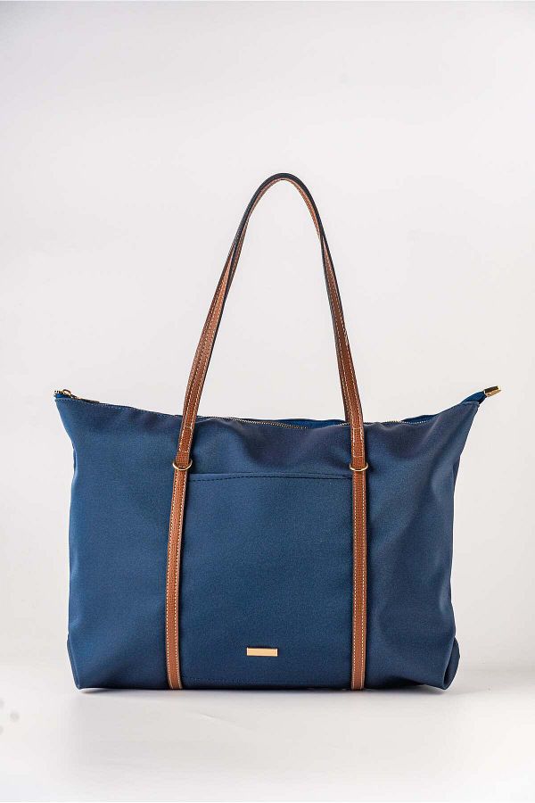 LORENZ BAG Nylon Shopper Double Stripe Women s Shoulder Bag Berlin Trendyol