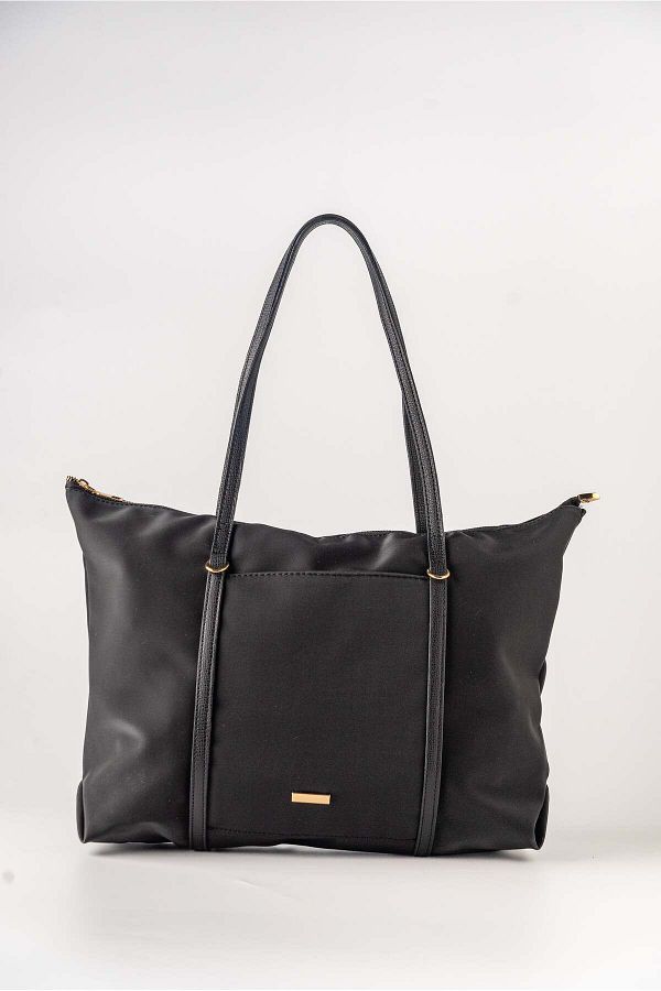 LORENZ BAG Nylon Shopper Double Stripe Women s Shoulder Bag Berlin Trendyol