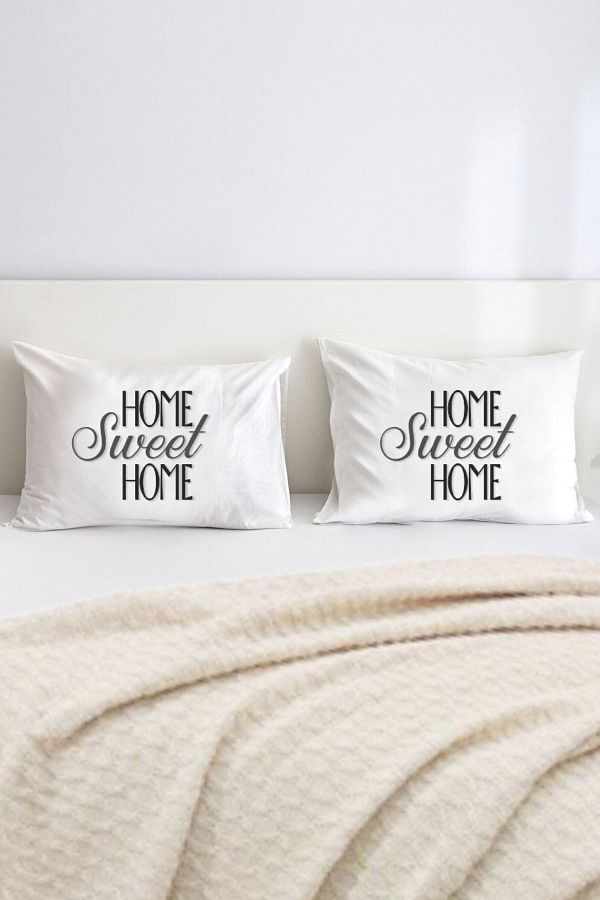 Hediyenza King And Queen Double Decorative Pillow Case 50x70 Cm White Trendyol