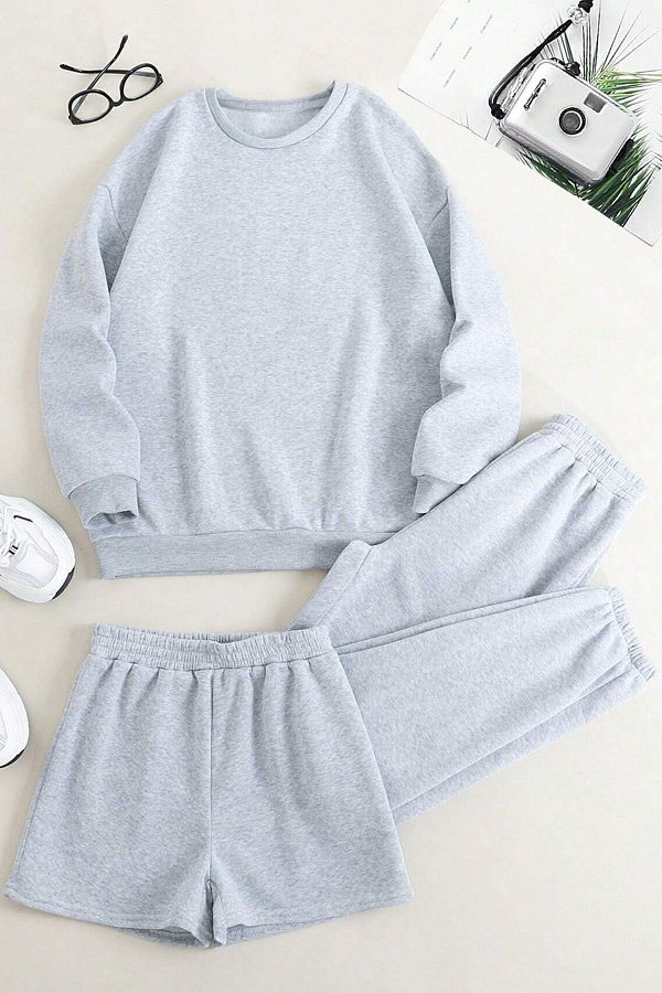 uyguntarz-Set pantaloni de trening scurti unisex din 3 piese 1