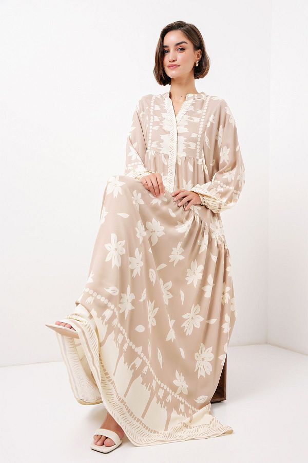 Bigdart-2423 Model Authentic Patterned Mink Dress 1