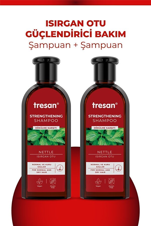 Tresan-300 ml 2er-Pack Brennnessel-Pflegeshampoo – normales und trockenes Haar 1