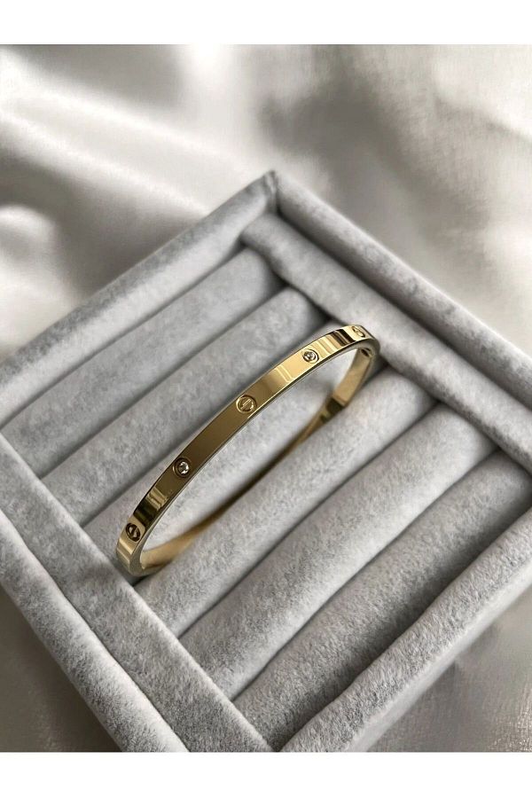 MUTENA-316 L Stainless Steel Thin Model Gold Color Handcuff Bracelet 1