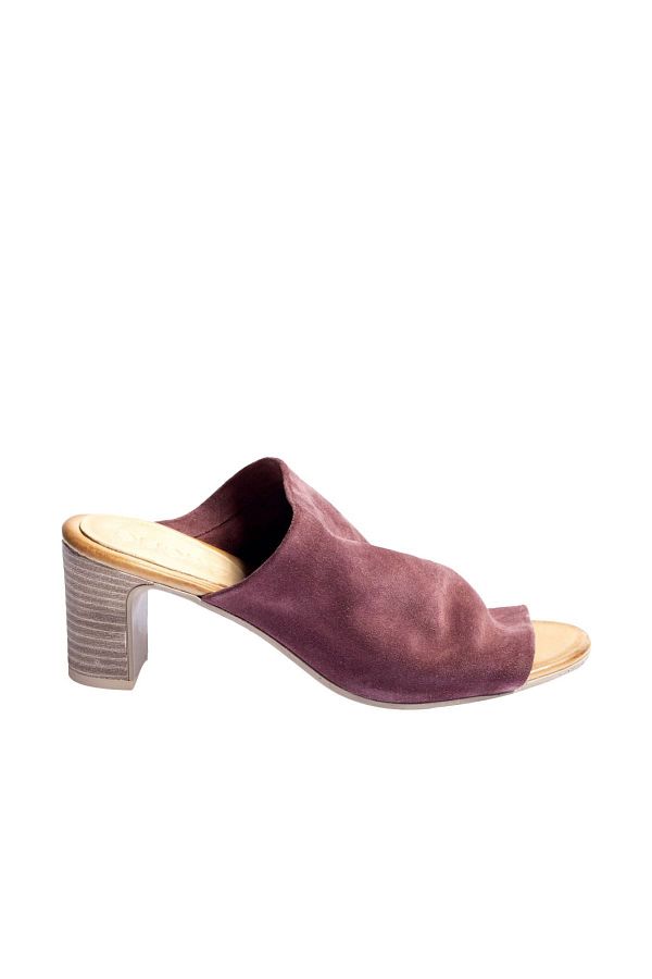 BUENO-Pantofi cu toc pentru femei din piele intoarsa burgundy - 01wn1503 1
