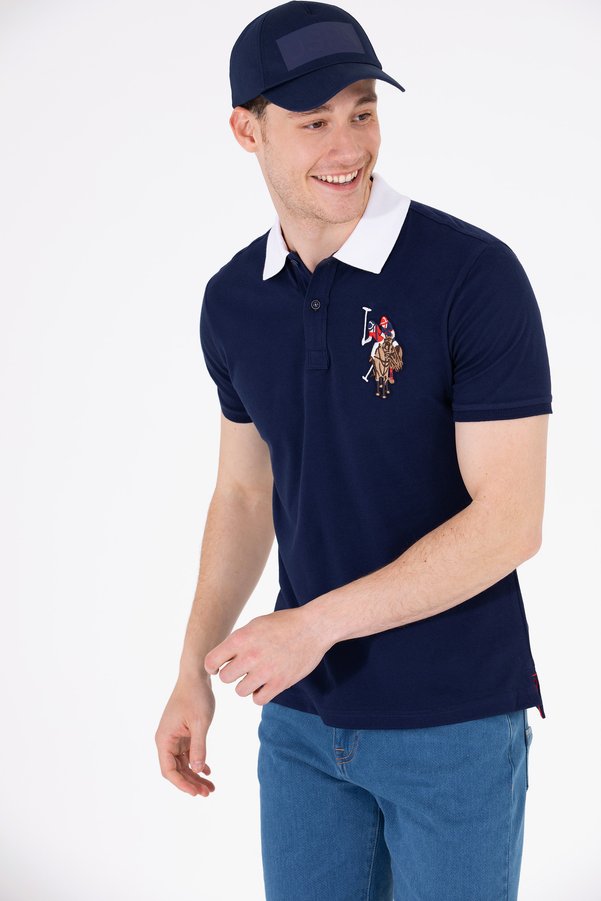 U.S. Polo Assn. Men's Navy Blue Polo Neck Basic T-Shirt 50263005-Vr033