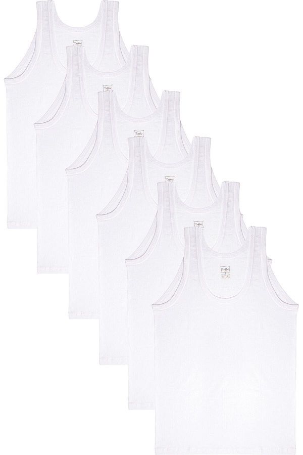 KEYAL-Tutku 3 Pieces Combed Cotton Classic White Men's Tank Top 1