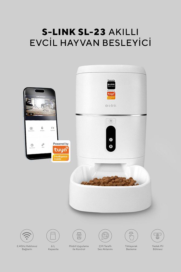 S-LINK-6l Smart Automatic Food Container with Camera Cat Dog Pet Feeder Food Container, Smart Feeder 1