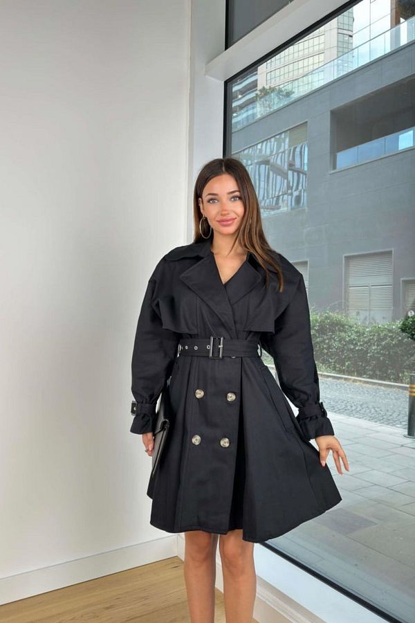 fmnbutik Gabardine Fabric Equivalent Trench Coat with Bat Sleeve and Belt Pinterest Model Loose Fit Trendyol
