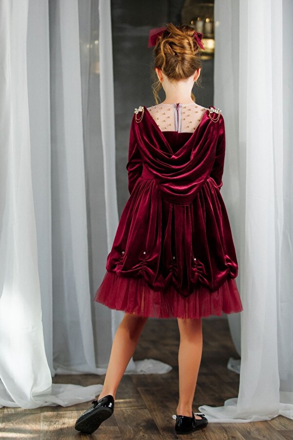 Ribbon kids Long Sleeve Velvet Girl