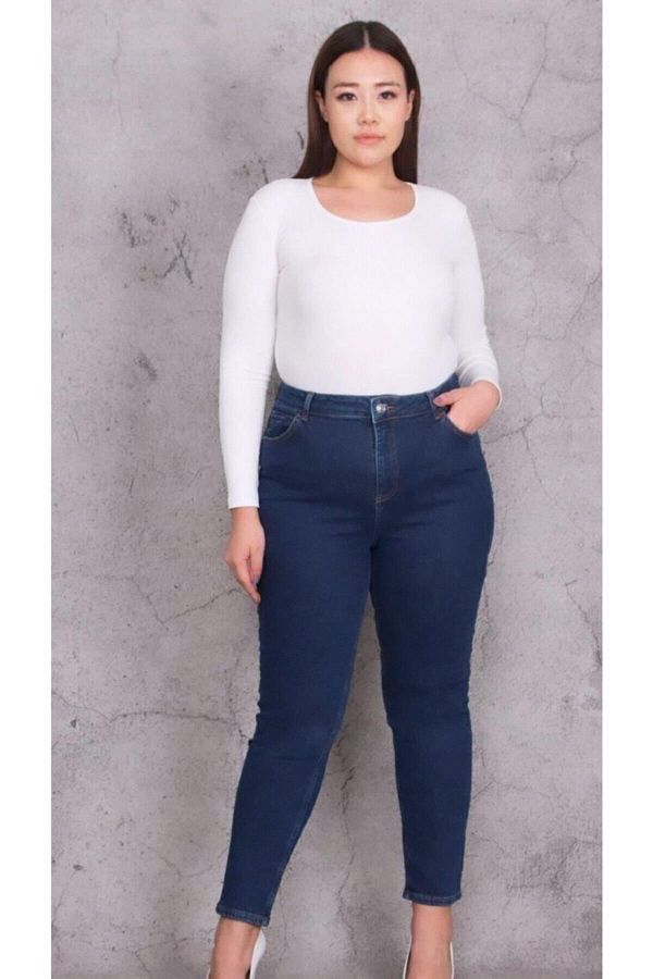 TRENDNATUREL-Plus Size Oversized Jeans Dark Blue S.o.l.m.a.z (COLLECTOR) We Have a Size Chart 1