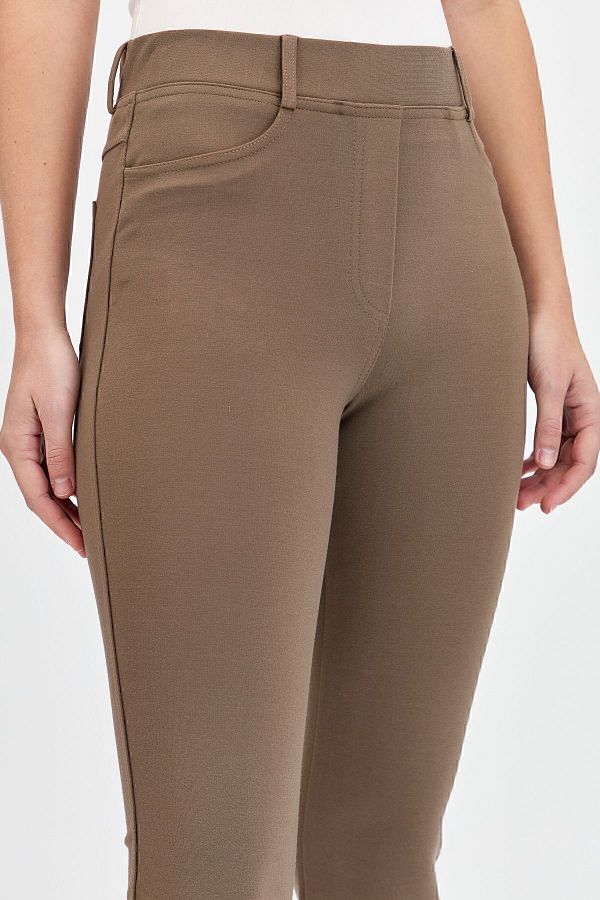 Desen Triko Women s 5 Pocket Leggings Trousers Camel Trendyol