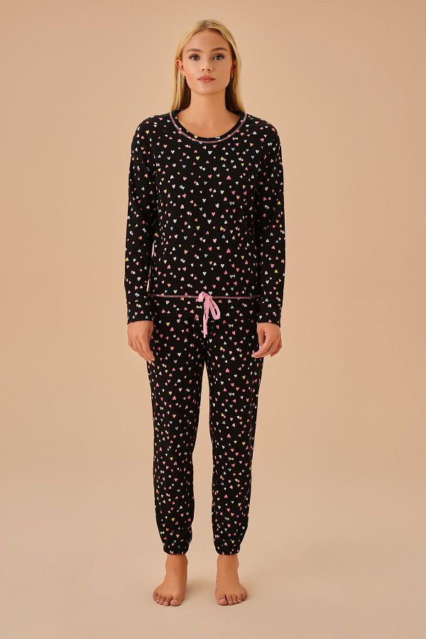 SUWEN-Heart Patterned Pajama Set 1