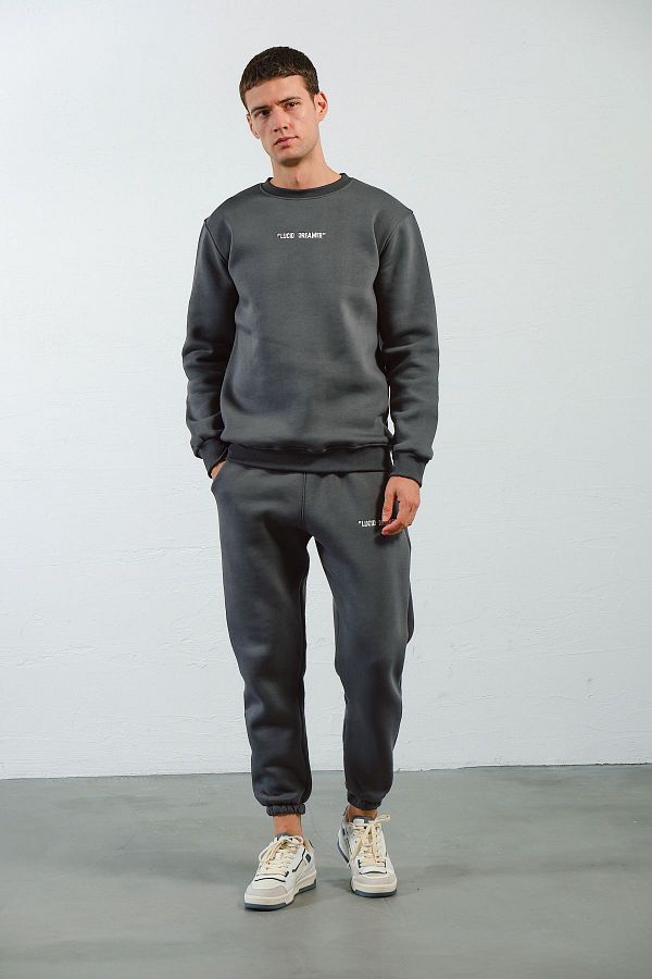 aziso-Men's Lucid Dreamer - Embroidered and Soft Inner Tracksuit Set 1