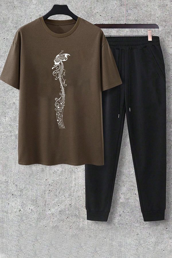 uyguntarz-Zweiteiliges Unisex-Trainingsanzug-Set mit Schmetterlingslied-Aufdruck 1