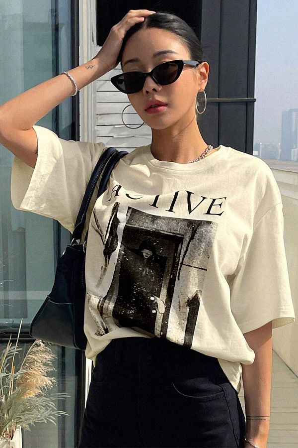 uyguntarz-Μπλουζάκι Unisex Active Printed Oversize 1
