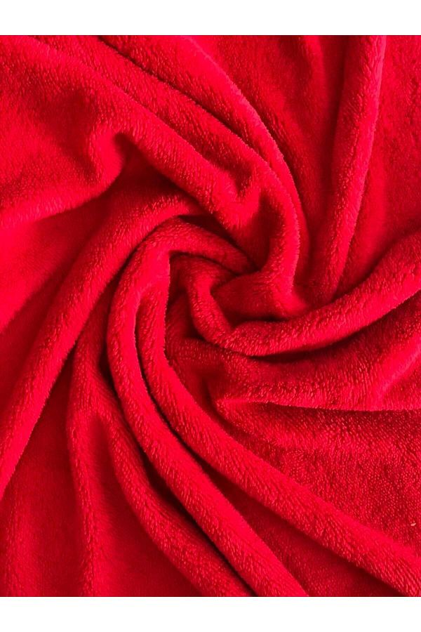 Aslan Online-Double Faced Red Welsoft Plush Fabric 180 Cm Width 1
