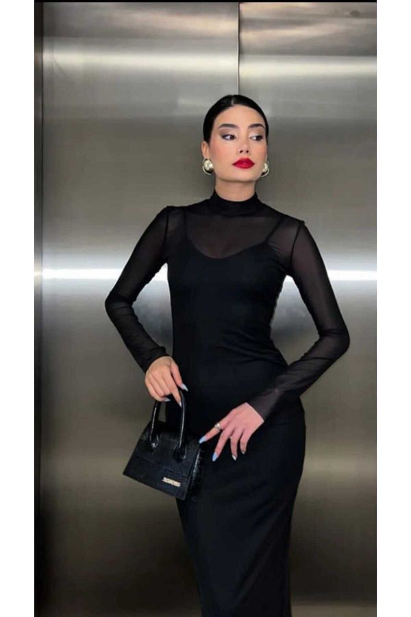 Turtleneck formal dress cheap