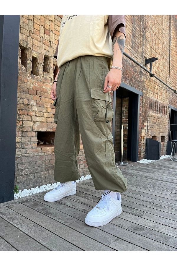 1blood-Pantaloni verzi de parașută Y2K 1