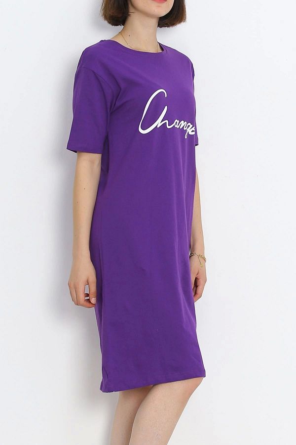 Butik Purple Supreme Printed Dress 15867.1567 Trendyol