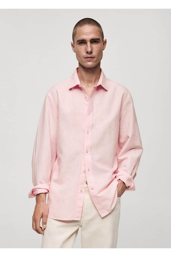 MANGO Man-Classic Cut Linen Shirt 1