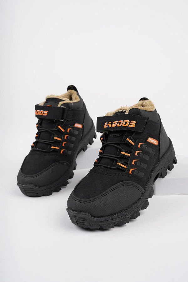 MUGGO-Bob Guaranteed Cizme de iarnă pentru copii, unisex, cu șireturi, cu velcro, cu blană în interior 1