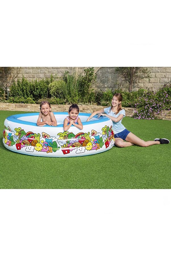 AYATOYS Children's Double - Extra Large Patterned Inflatable Pool 700l ...